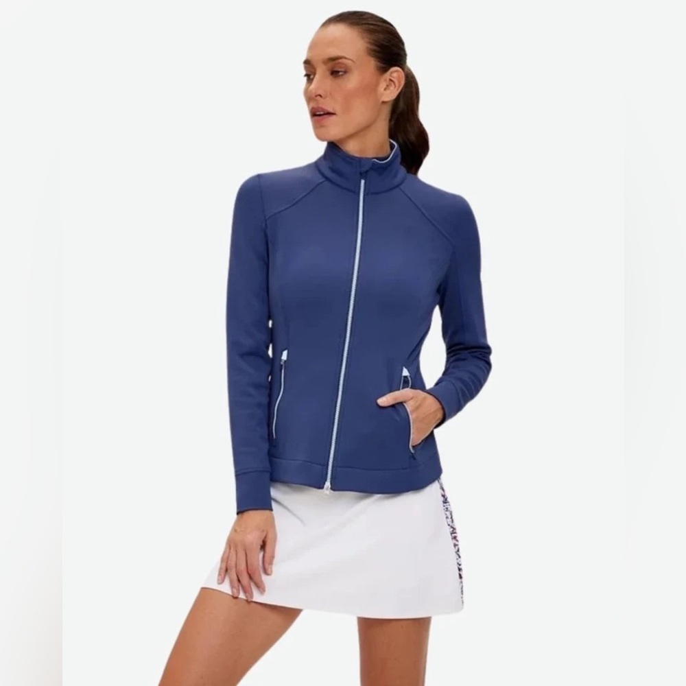Zero Restriction Navy Blue Zip Up Golf Jacket size Small